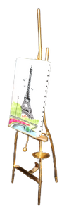 SKU# 37021 Parisian artist easel with Eiffel Tower.