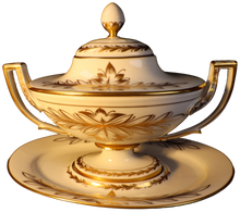 Load image into Gallery viewer, SKU# 4081 Medium Soup Tureen "Second Empire Gold Pattern"