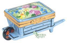 Load image into Gallery viewer, SKU# 6032 - Wheel Barrow Blue With Flowers