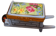 Load image into Gallery viewer, SKU# 6032 - Wheel Barrow Blue With Flowers