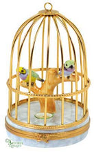 Load image into Gallery viewer, 2 Tanagers Birds in a golden cage