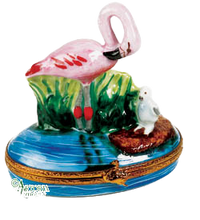 Cargar imagen en el visor de la galería, SKU# 7738 - Flamenco rosado en estanque azul.