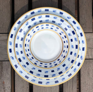 SKU# B275-REC20020 - La Bocca Bleu Dinner Plate - Shape Recamier - Size: 10.75"