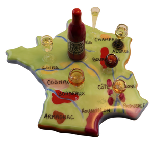 SKU# 10020 - A map of France with a sampling of her wines