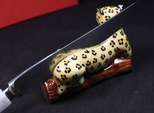 SKU# 3282 - Lynn Chase Leopard Knife Holder (boxed set of 2) - Retired