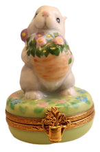 Cargar imagen en el visor de la galería, SKU# 36028 - White Rabbit with his basket of flowers.
