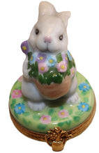Cargar imagen en el visor de la galería, SKU# 36028 - White Rabbit with his basket of flowers.
