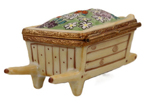 SKU# 6033 - Wheel Barrow Wood W/Flower