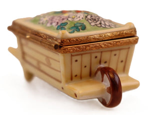 SKU# 6033 - Wheel Barrow Wood W/Flower