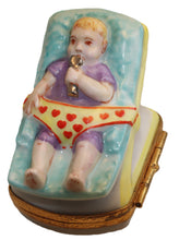 Lade das Bild in den Galerie-Viewer, SKU# 6430 - Baby Boy in comfy seat with a spoon.
