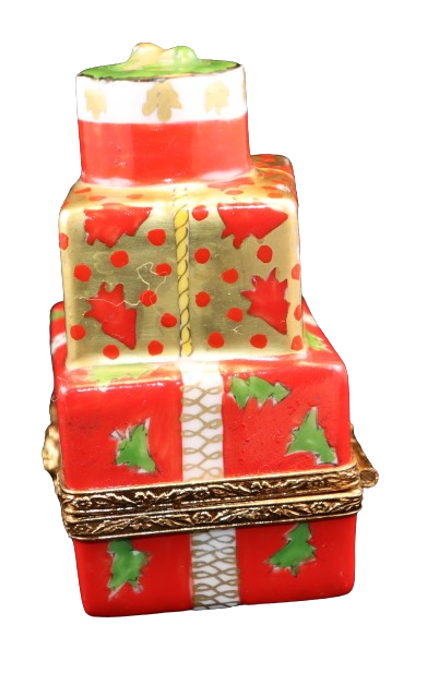 SKU# 7246B - Xmas Present Red and Gold with red dots