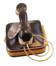 Load image into Gallery viewer, SKU# 7701 - Square Black Old Fashionned Telephone
