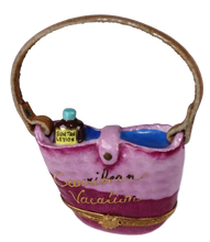 Lade das Bild in den Galerie-Viewer, SKU# 7725 - Mauve Strandtasche „Karibik-Urlaub“
