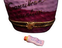 Lade das Bild in den Galerie-Viewer, SKU# 7725 - Mauve Strandtasche „Karibik-Urlaub“
