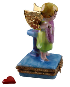 SKU# 7733 - Ángel de San Valentín dorado brillante
