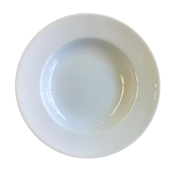 SKU# A235-REC00001 - Recamier White Rim Soup Plate - Shape Recamier - Size: 9