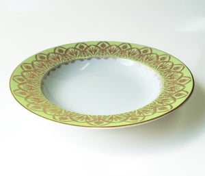 SKU# A235-REC20650 - Oasis Green Rim Soup Plate - Shape Recamier - Size: 9"