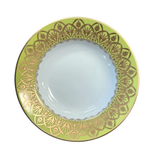 Load image into Gallery viewer, SKU# A235-REC20650 - Oasis Green Rim Soup Plate - Shape Recamier - Size: 9&quot;
