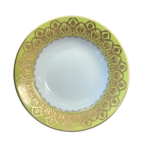 SKU# A235-REC20650 - Oasis Green Rim Soup Plate - Shape Recamier - Size: 9"