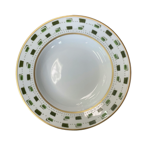 SKU# A235-REC20663 - La Bocca (Grün) Suppenteller mit Rand - Form Récamiere - Größe: 9"