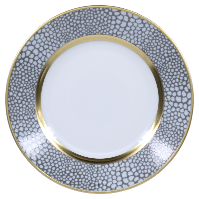 SKU# B160-REC20840 - Makassar Gold Bread & Butter Plate - Shape Recamier - Size: 6.25