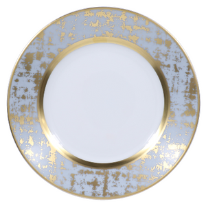 SKU# B160-REC20847 - Tweed Grey & Gold Bread & Butter Plate - Shape Recamier - Size: 6.25"