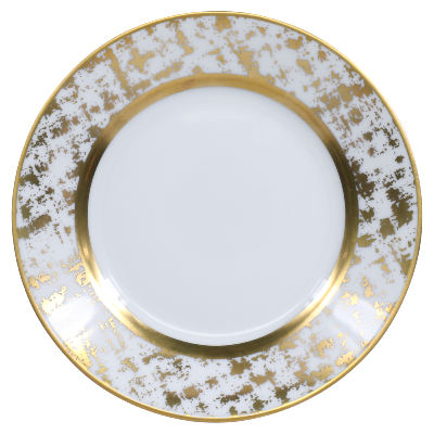 SKU# B160-REC20848 - Tweed White & Gold Bread & Butter Plate - Shape Recamier - Size: 6.25