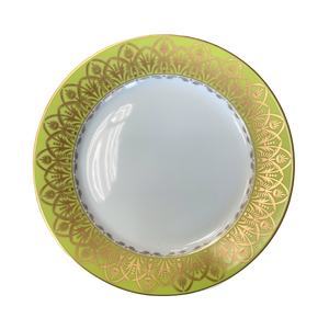 SKU# B220-REC20650 - Oasis Green Dessert Plate - Shape Recamier - Size: 8.5"