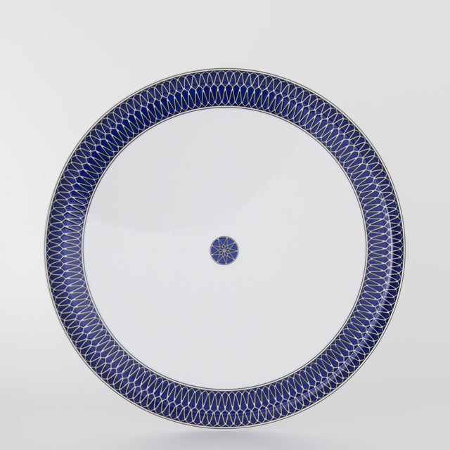 SKU# L210-REC20797 - Blue Star Round Deep Platter - Shape Recamier - Size: 11