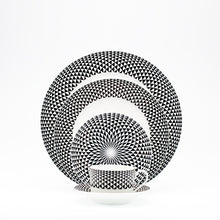 Load image into Gallery viewer, SKU# T200-REC20748 - Diamonds Black Tea Saucer - Shape Recamier
