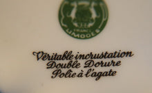 Cargar imagen en el visor de la galería, SKU# F5-GOLD-INCRUST Bleu de Four (Cobalt Blue) Round Box with Real Gold Incrustation with agate polishing finish
