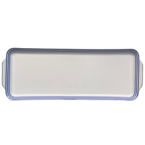 SKU# L330-REC20834 - Latitudes Bleu Rectangular Cake Platter - Shape Recamier - Size: 15.75"