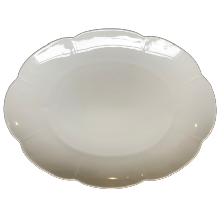SKU# L410-NYM00001 - Plato ovalado blanco Nymphea pequeño - Forma Nymphea - Tamaño: 11,8