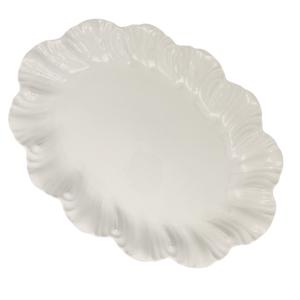 SKU# L414-OCE00001 - Große ovale Platte in Ozeanweiß - Form Ozean - Größe: 15,5 x 11,5 Zoll