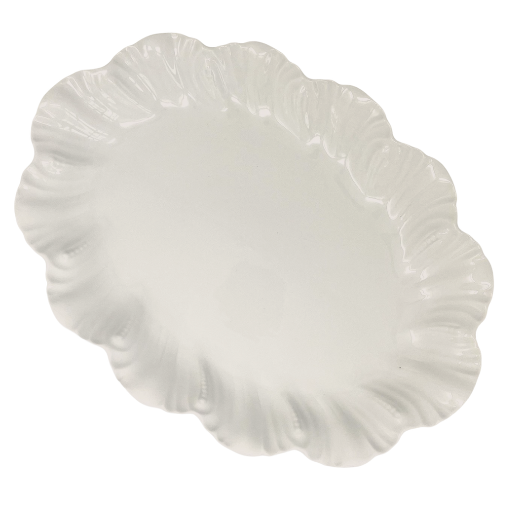 SKU# L414-OCE00001 - Große ovale Platte in Ozeanweiß - Form Ozean - Größe: 15,5 x 11,5 Zoll