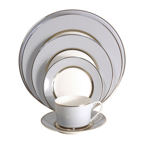 SKU# A235-REC20828 - Plato hondo con borde platino gris Mak - Forma Recamier - Tamaño: 9"