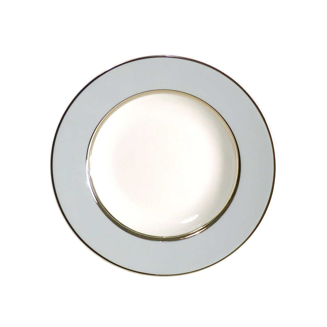 SKU# A235-REC20828 - Plato hondo con borde platino gris Mak - Forma Recamier - Tamaño: 9