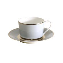 Lade das Bild in den Galerie-Viewer, SKU# T200-REC20828 - Mak Grey Platinum Tee-Untertasse - Form Recamier
