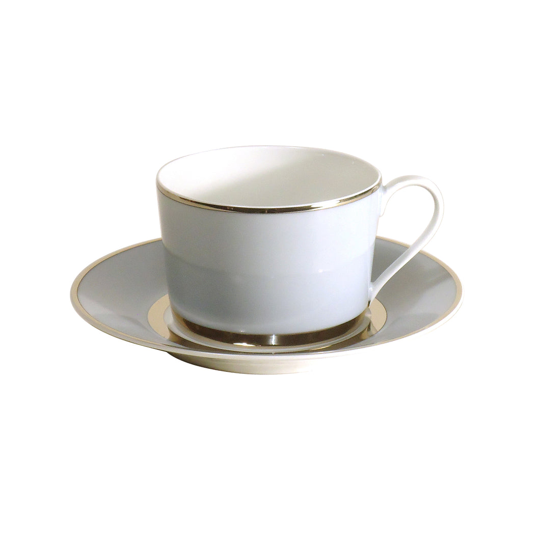 SKU# T200-REC20828 - Mak Grey Platinum Tee-Untertasse - Form Recamier