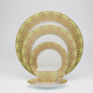 SKU# B220-REC20650 - Oasis Green Dessert Plate - Shape Recamier - Size: 8.5"