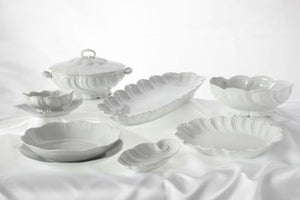 SKU# L414-OCE00001 - Große ovale Platte in Ozeanweiß - Form Ozean - Größe: 15,5 x 11,5 Zoll