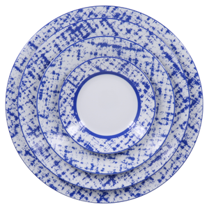 SKU# B220-REC20846 - Tweed Bleu Dessertteller - Form Récamiere - Größe: 8,5"