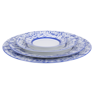 SKU# B275-REC20846 - Tweed Bleu Essteller - Form Recamier - Größe: 10,75"