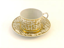 Load image into Gallery viewer, SKU# R300-REC20848 - Tweed White &amp; Gold Tea Cup - Shape Recamier - Size: 6.75oz
