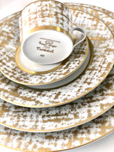 Load image into Gallery viewer, SKU# R300-REC20848 - Tweed White &amp; Gold Tea Cup - Shape Recamier - Size: 6.75oz
