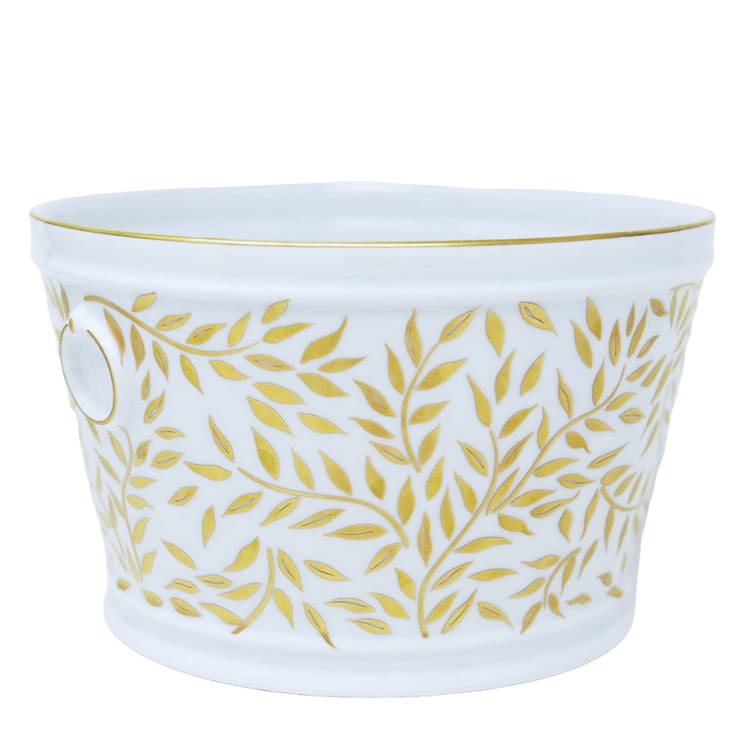 SKU# X182-DIV20583 - Olivier Gold Cachepot XVIII- Shape Cachepot - Size: D. 10.5