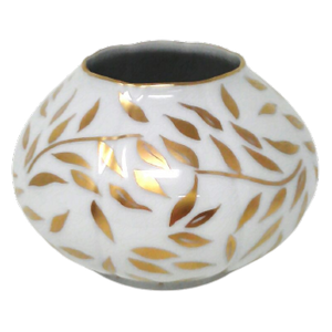 SKU# XV20-DIV20583 - Olivier Gold Round Nymphea Vase - Small - Shape Vase - Size: 3.75"