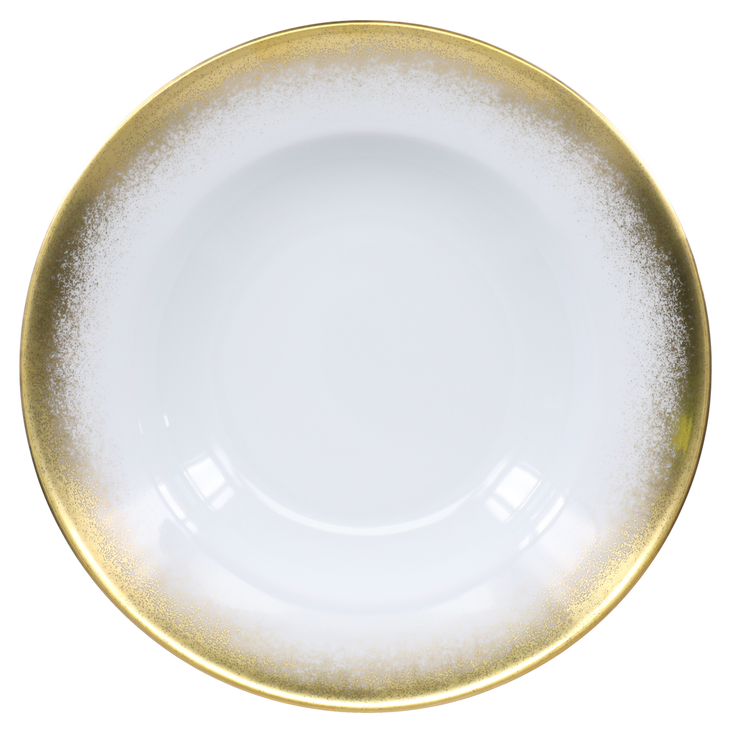 SKU# A235-REC20206Y - Suppenteller mit gelbem Feuerrand - Form Recamiere - Größe: 9