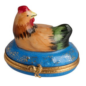 SKU# 3374 - Gallina sobre base azul
