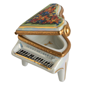 SKU# 3692 - Piano blanco floreado